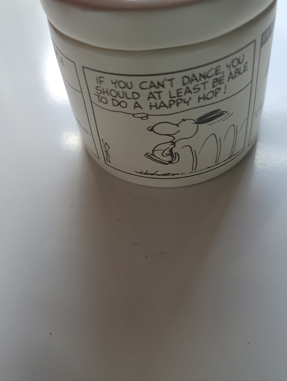 Hallmark White Ceramic Snoopy Jar - Black Illustration - Picture 4 of 10